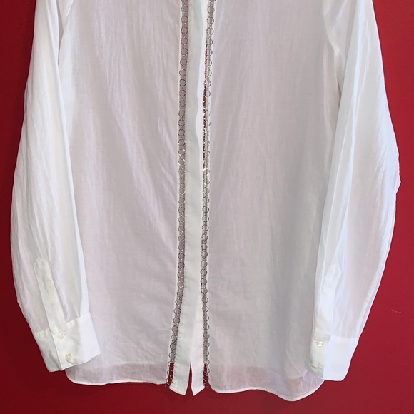 HH Haute Hippie White Chain Button Down Shirt - Picture 4 of 10